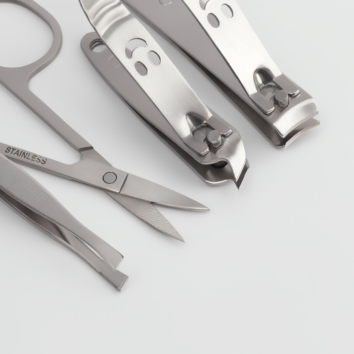 Набор маникюрный &laquo;Люси&raquo;, 10 предметов, кожзам-чехол, цвет коричневый