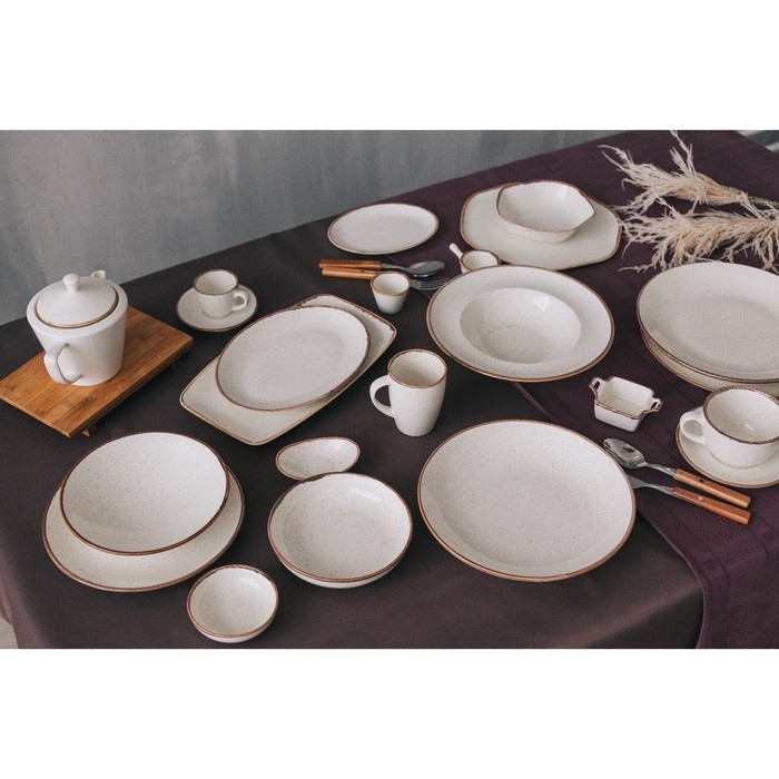 Блюдо овальное Beige, 18&times;14 см, цвет бежевый