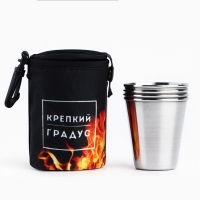 Стопки, набор в чехле &laquo;Крепкий градус&raquo;, 4 шт х 70 мл