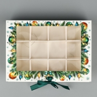 Коробка под 12 конфет с ячейками &laquo;С Новым годом!&raquo; 18.8 х 13.5 х 3.5 см, Новый год