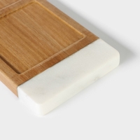 Менажница Magistro Forest dream, 3 секции, 40&times;10 см, акация, мрамор