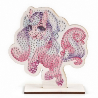 Алмазная мозаика для детей на деревянной фигурке &laquo;Единорожка&raquo;, 10 х 10 см, новогодний набор для творчества