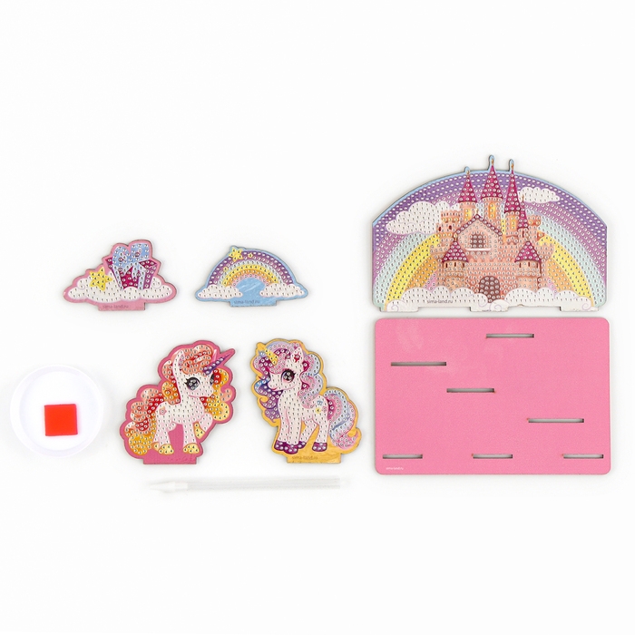 Алмазная мозаика для детей с частичным заполнением на фигурках &laquo;Сказочные Единорожки&raquo;