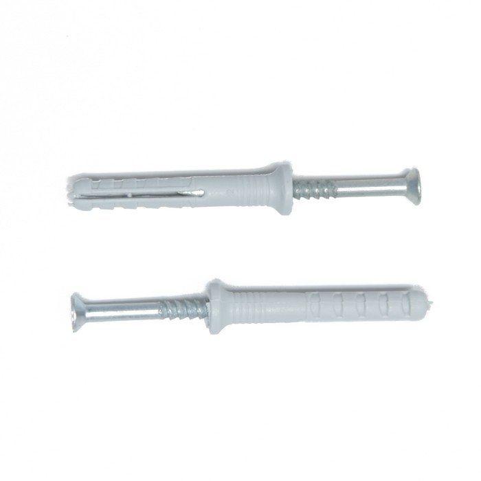 Дюбель-гвоздь "ТУНДРА", распорный, нейлоновый, потайная манжета, 6х40 мм, 100 шт