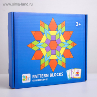 Деревянная игрушка &laquo;Развивающий геометрический пазл&raquo;, 24,5 &times; 21,3 &times; 4 см, 24 карточки, 155 деталей