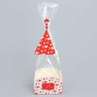 Пакет подарочный с коробкой, упаковка, &laquo;Сердца&raquo;, 9 х 9 х 35 см
