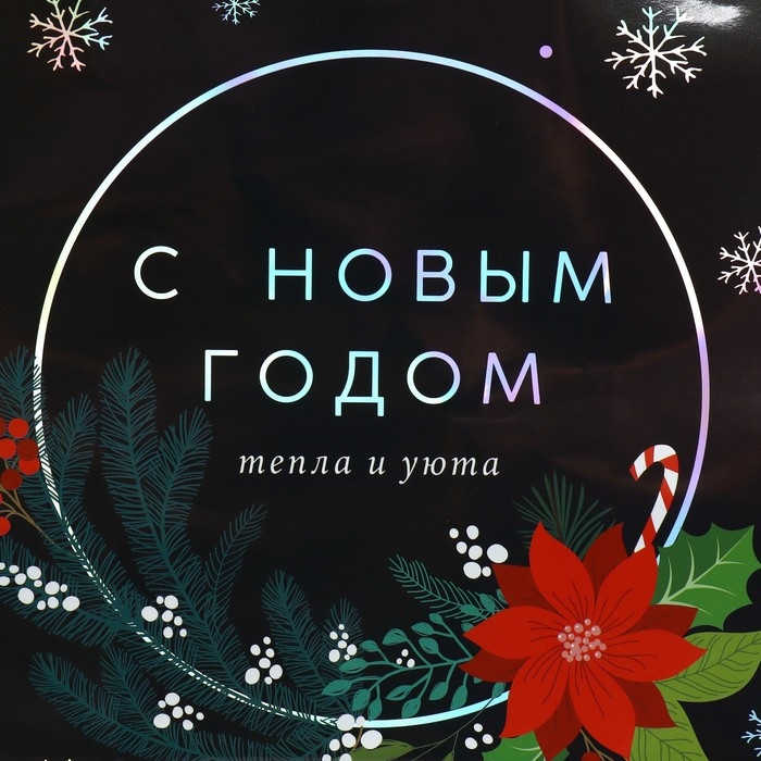 Пакет голографический &laquo;С любовью&raquo;, ML 23 х 27 х 11.5 см, Новый год