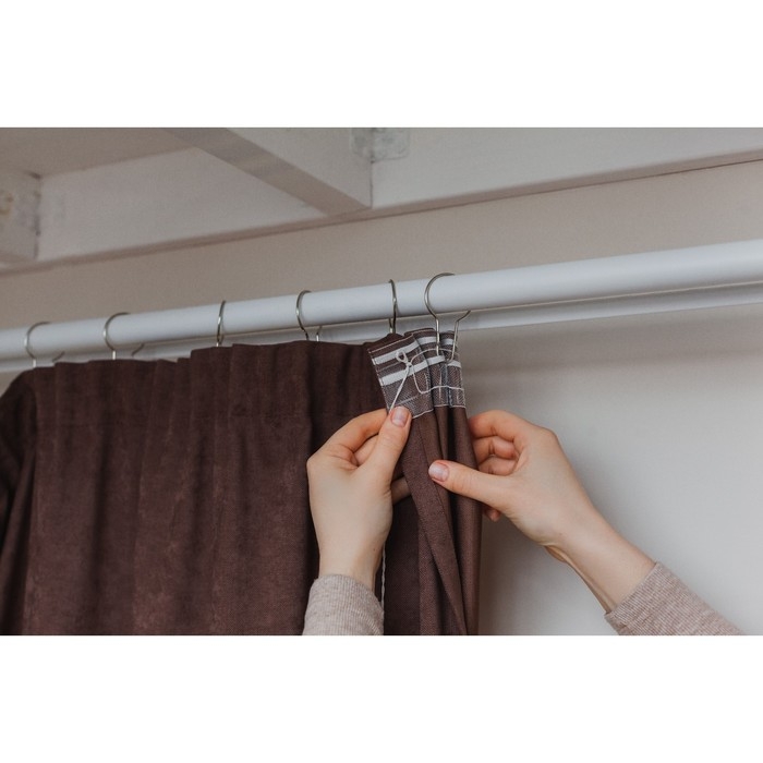 Крючок для штор, 7 &times; 4 см, 20 шт, цвет серебряный