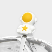 Кружка стеклянная с крышкой и ложкой &laquo;Космос&raquo;, 350 мл