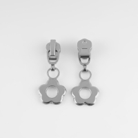 Бегунок автоматический для металлической молнии, №3, декоративный &laquo;Цветок&raquo;, 10 шт, цвет никель