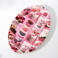 Поднос овальный Доляна &laquo;Макаруны&raquo;, 37&times;24&times;3 см, цвет МИКС