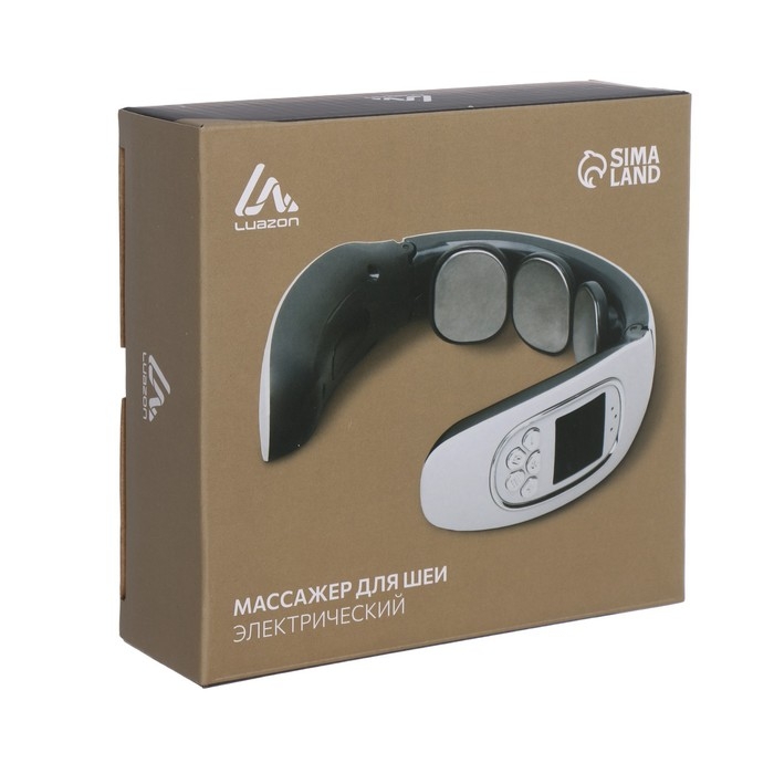 Массажёр для шеи Luazon LEM-50, 4 Вт, 4 режима, USB (в комплекте), АКБ, белый