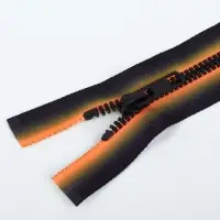 Молния &laquo;Трактор&raquo;, №5, разъёмная, замок автомат, 70 см, оранжевая, чёрная