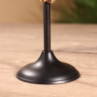 Подсвечник на 1 свечу " Золотой гребешок" латунь, черный с золотом 6х6х21,5  см