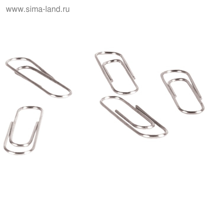 Скрепки никелированные 32 мм, 100 штук, картонная упаковка