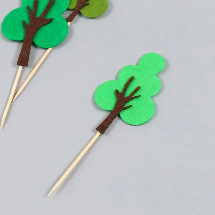 Декор для творчества войлок "Лиственный лес" набор 3 шт h=6, 7,5, 9 см