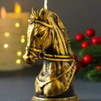 Декоративная свеча "Бюст лошади" (бронза), 131 г, 74х60х118