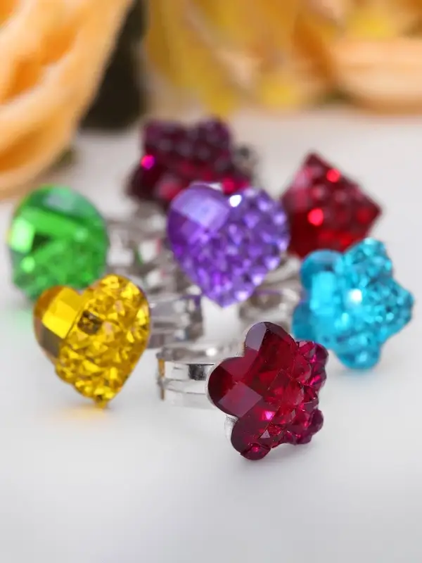 Кольцо &laquo;Выбражулька. Яркая геометрия&raquo;, фасовка 100 шт. цвет МИКС, форма МИКС, безразмерное