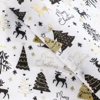 Бумага упаковочная тишью, новогодняя упаковка &laquo;Оленята&raquo;,50&times;65 см