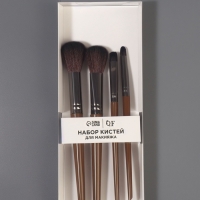 Набор кистей д/макияж 4 предмета 15,5(&plusmn;1)см нейлон/пластик карт подложка/PVC-коробка QF