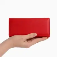 Кошелек жен 06-01-01 Июнь2523, 19*3*10см, 3 отд+отд/молн, д/карт, д/монет, на магните красн