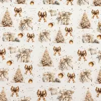 Бумага упаковочная новогодняя "Снежная ёлка", глянец, 80 г/м2 , 50 х 70 см.