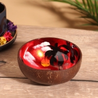 Чаша "Малиновый закат" 14х14х6 см, кокос