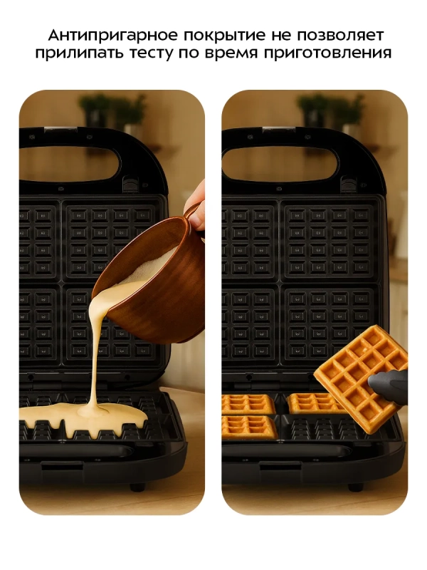 Вафельница для бельгийских вафель КТ-4688- 1400 Вт