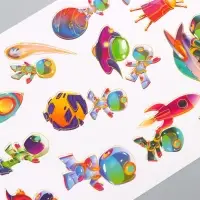 Набор бумажных наклеек для декора &laquo;Космонавты&raquo;, 2 листа, 20&times;15 см