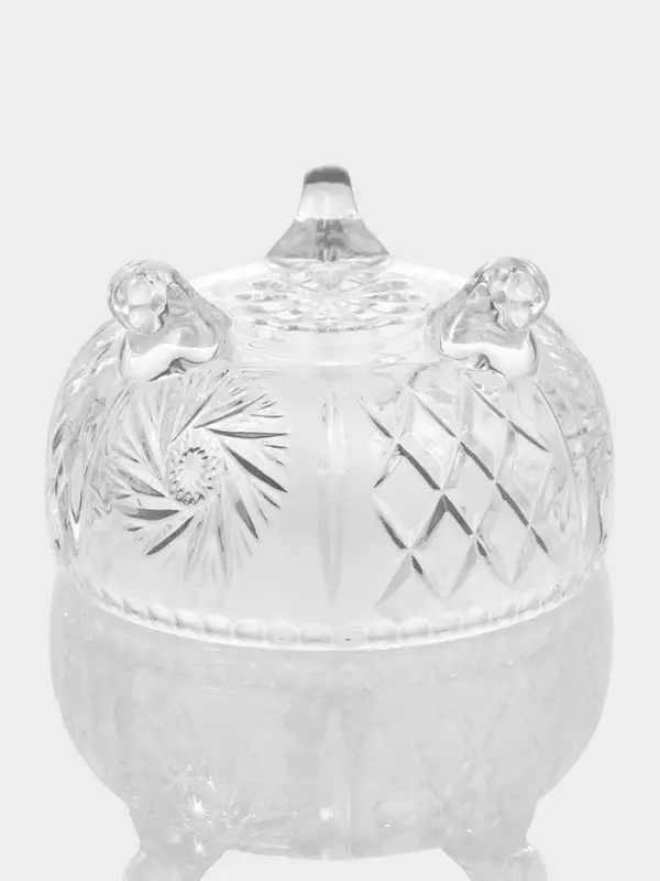 Сахарница с крышкой "Наполли" 8,7х8,7х10,5 см, прозрачная