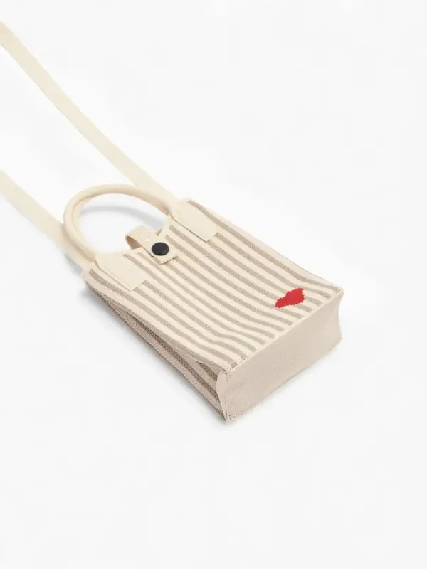 Сумка подр Сердце, 12*4*17, отд на кнопке, дл ремень, бело/серый