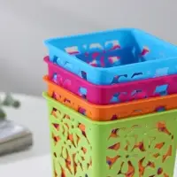 Корзина для хранения &laquo;Цветы&raquo;, пластик, 9&times;9&times;10 см, МИКС