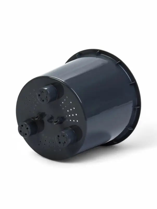 Кашпо со вставкой 2,5 л d15,7 см h15,6см "Genius" пластик серый