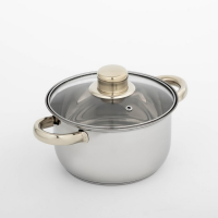 Кастрюля из нержавеющей стали с крышкой Доляна &laquo;Роскошь&raquo;, 1,5 л, d=17 см