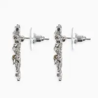 Серьги "Феерверк", цвет белый в серебре