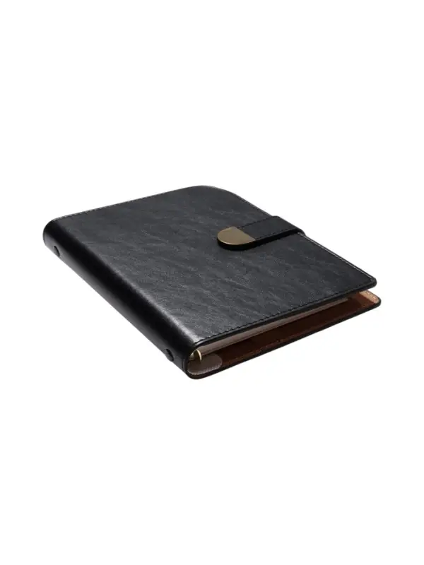 Органайзер на кольцах, C6, с хлястиком, 80л, линия, к/зам, Черный