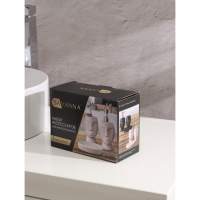 Набор аксессуаров для ванной комнаты Доляна &laquo;Вуду&raquo;, 3 предмета (мыльница, дозатор для мыла, стакан), цвет молочный