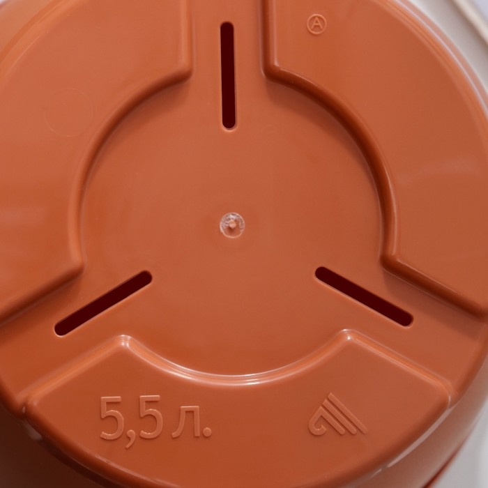 Горшок для цветов с поддоном &laquo;Афина&raquo;, 5,5 л, пластиковый, цвет коричневый