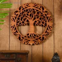 Панно резное дерево "Райское древо" 40х40х2 см