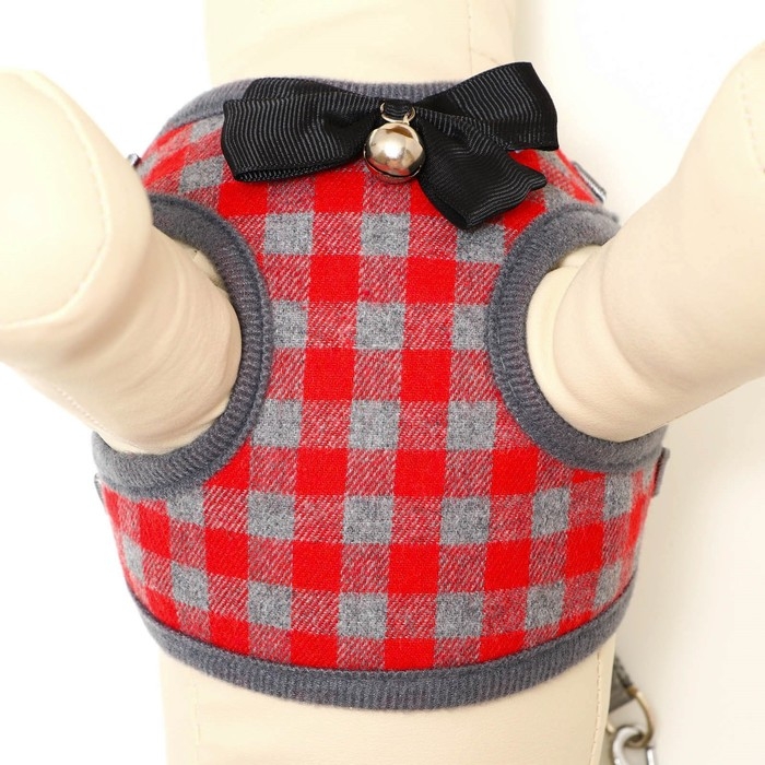 Комплект амуниции с мягкой шлейкой, L, поводок 120 х 1,5 см, ОШ 30-50 см, ОГ 36-56 см, красный   473