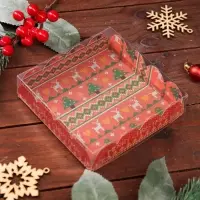 Коробка для печенья, &laquo;Скандинавия&raquo;, 12&times;12&times;3 см, Новый год