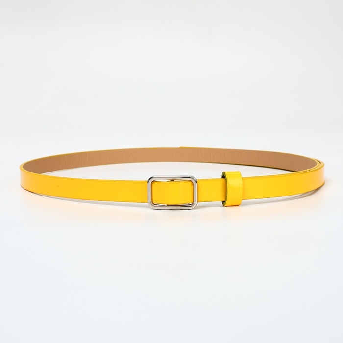 Ремень женский, ширина 1,3 см, пряжка металл, цвет жёлтый