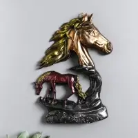 Панно "Лошадь Зорька с жеребенком" 19,5х14х2,5 см