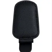 Держатель для очков автомобильный, кожаный, черный