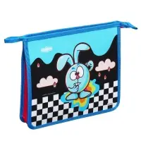 Папка для тетрадей А5, 205 х 240 х 40 мм, молния сверху, пластик/текстиль, Hatber "Смешарики Крош"