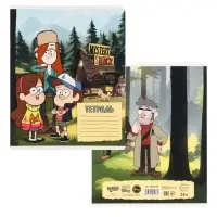 Тетрадь в линейку 24 листа, 5 видов МИКС, обложка мелованный картон, &laquo;Гравити Фолз&raquo;