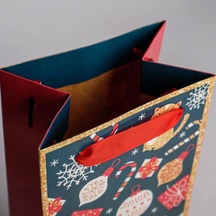 Пакет под бутылку &laquo;Счастья в Новом году&raquo;, 13 х 36 х 10 см , Новый год