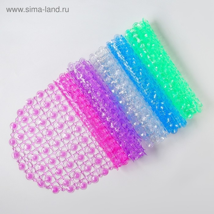 Коврик противоскользящий в ванну на присосках Доляна &laquo;Капли воды&raquo;, 36&times;65 см, цвет МИКС