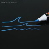 Маркер меловой для стекла, LED, на блистере, синий