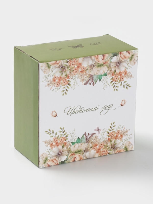 Чайная пара Доляна "Цветы" цвет белый  чашка 250 мл, блюдце 15 см